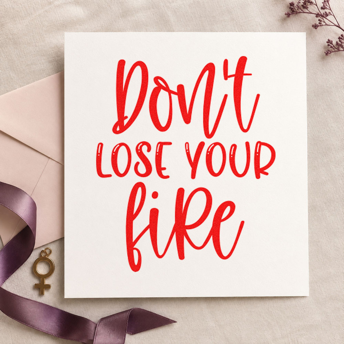 Do Not Lose Fire rubber stamp shown in red ink, stamped for projects such as bin wood labels.