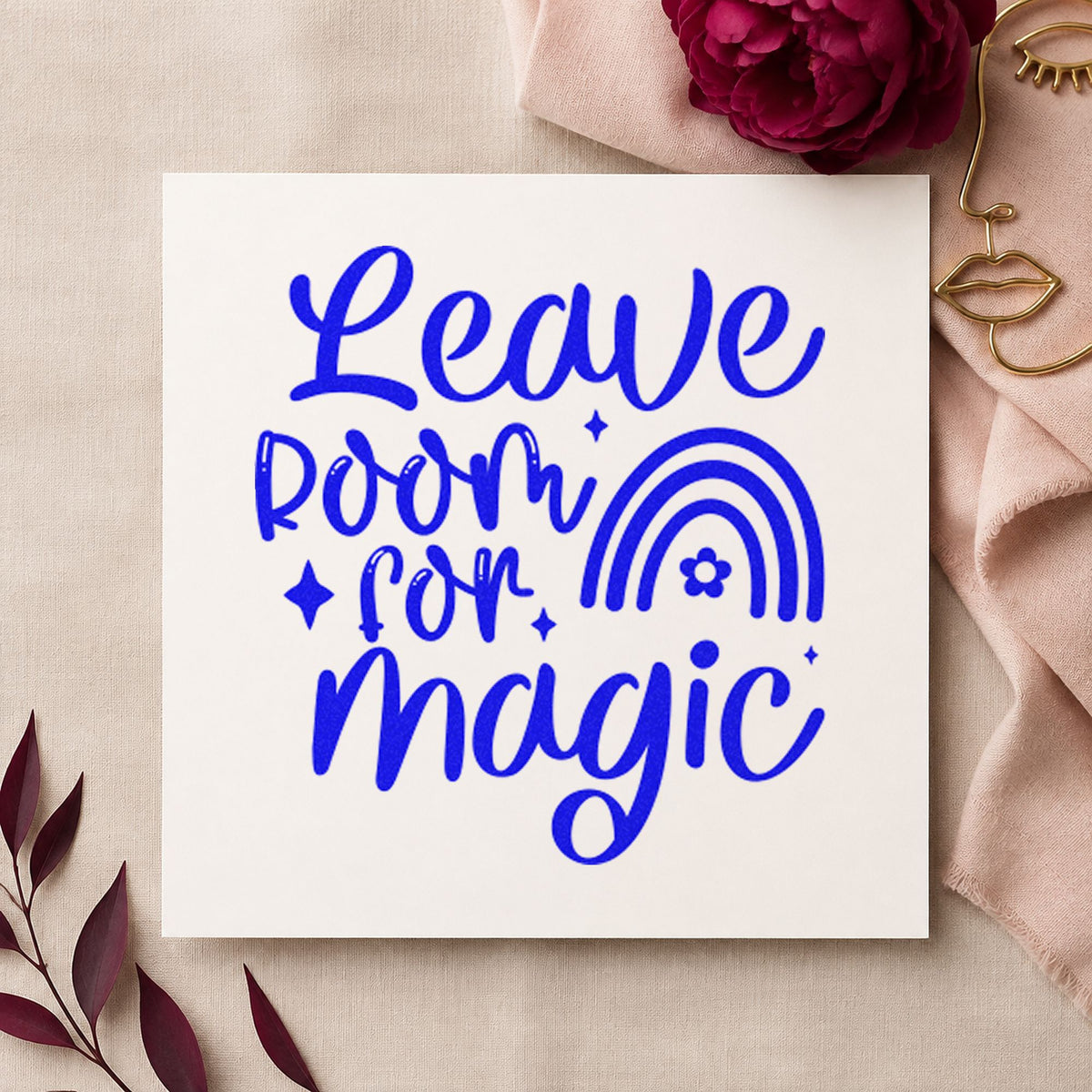 Leave Room Magic Rainbow Floral Accents Hand Stamp – Duo in use 5