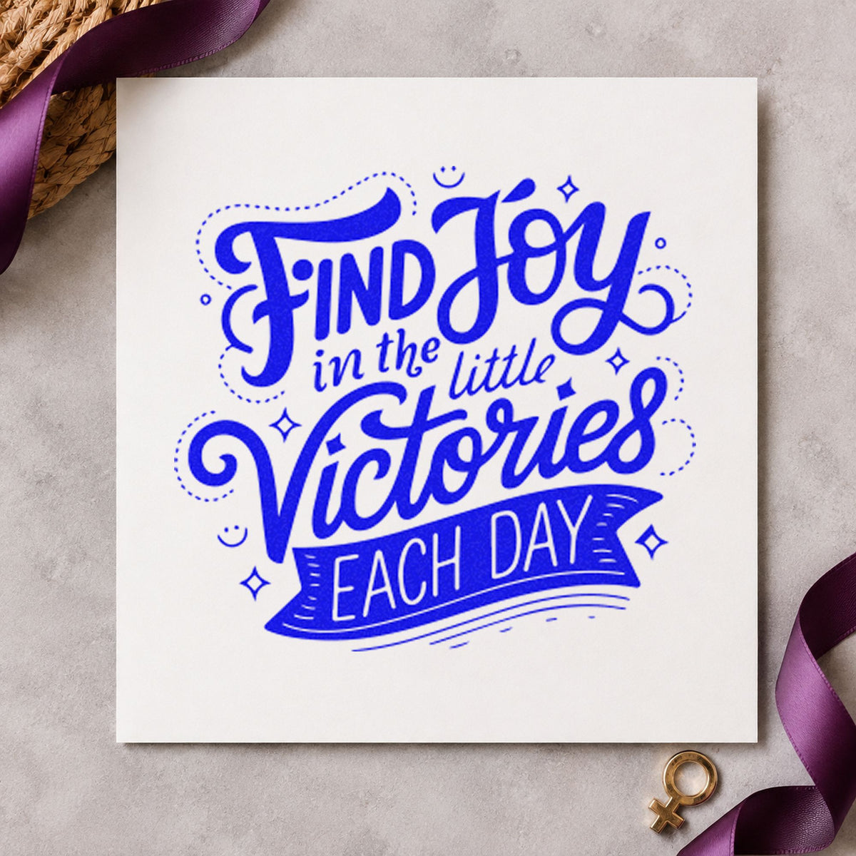 Find Joy In The Little Victories Each Day Hand Stamp – Duo in use 5