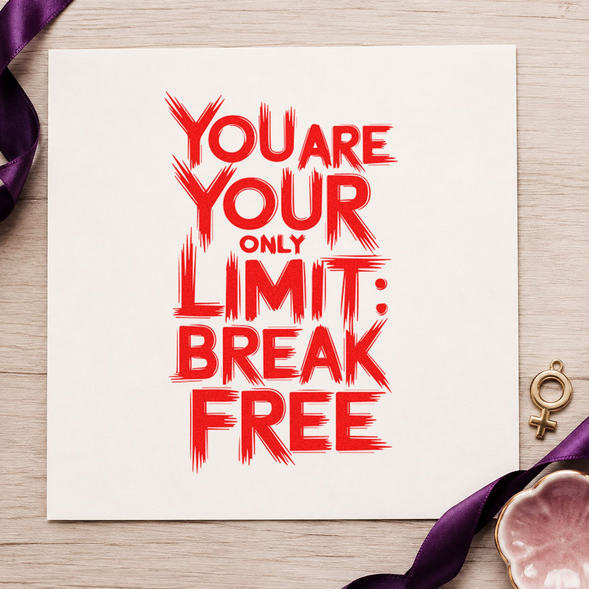 Your Only Limit Free rubber stamp shown in red ink, stamped for projects such as rack boat labels.