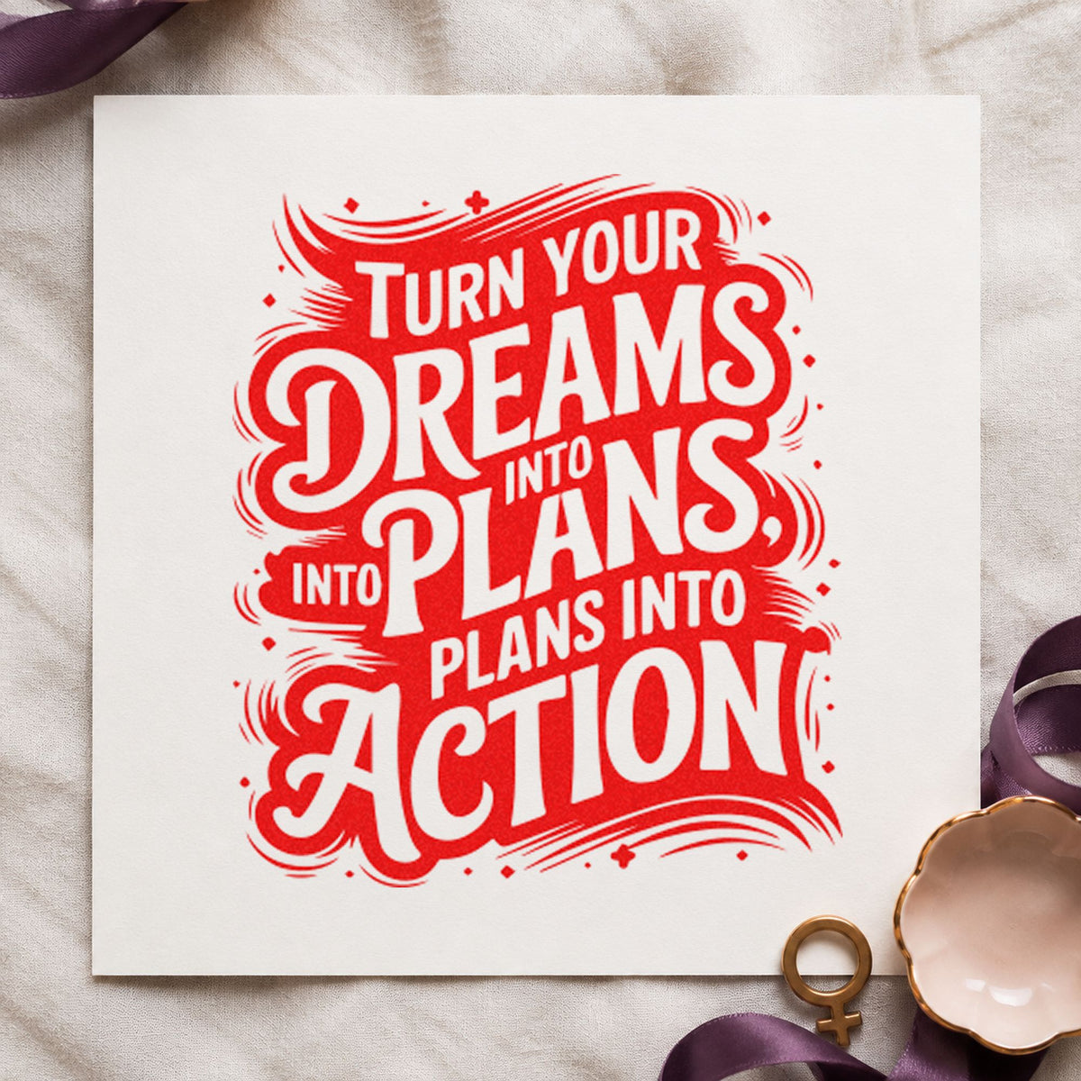 Dreams Plans Action Ornate Lettering Stamp – Self-Inking in use 7