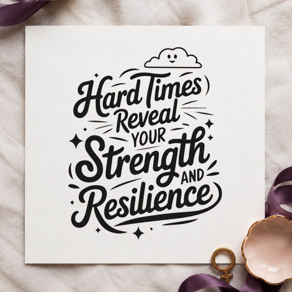 Hard Times Reveal Your Strength And Resilience Pre-Inked Stamp – Slim in use 10