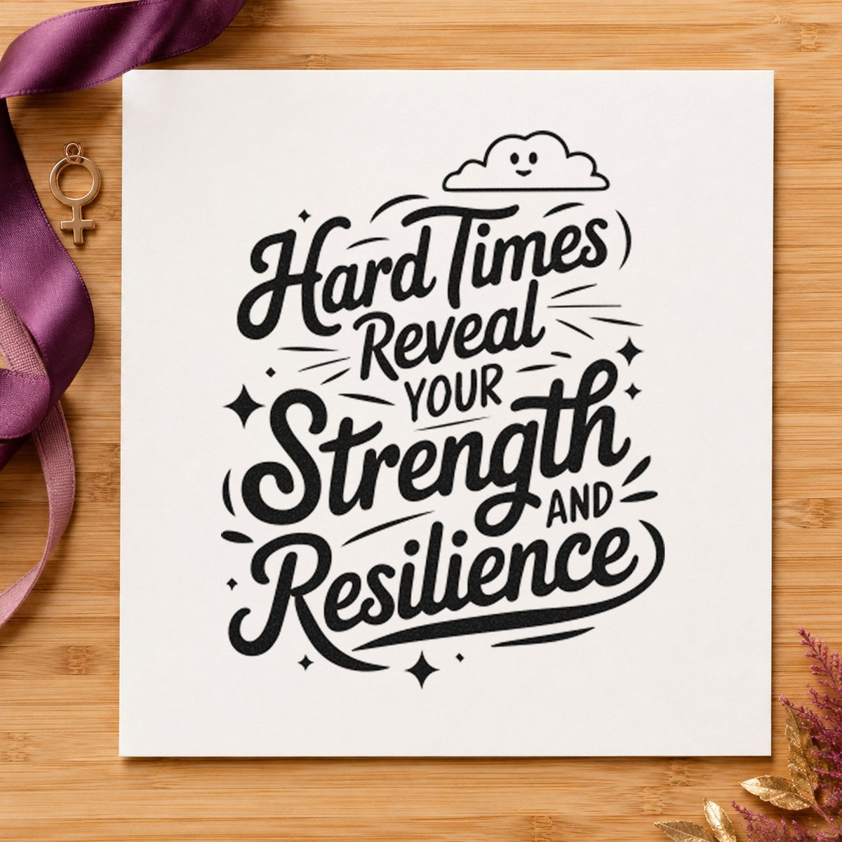 Hard Times Reveal Your Strength And Resilience Pre-Inked Stamp – Slim in use 4