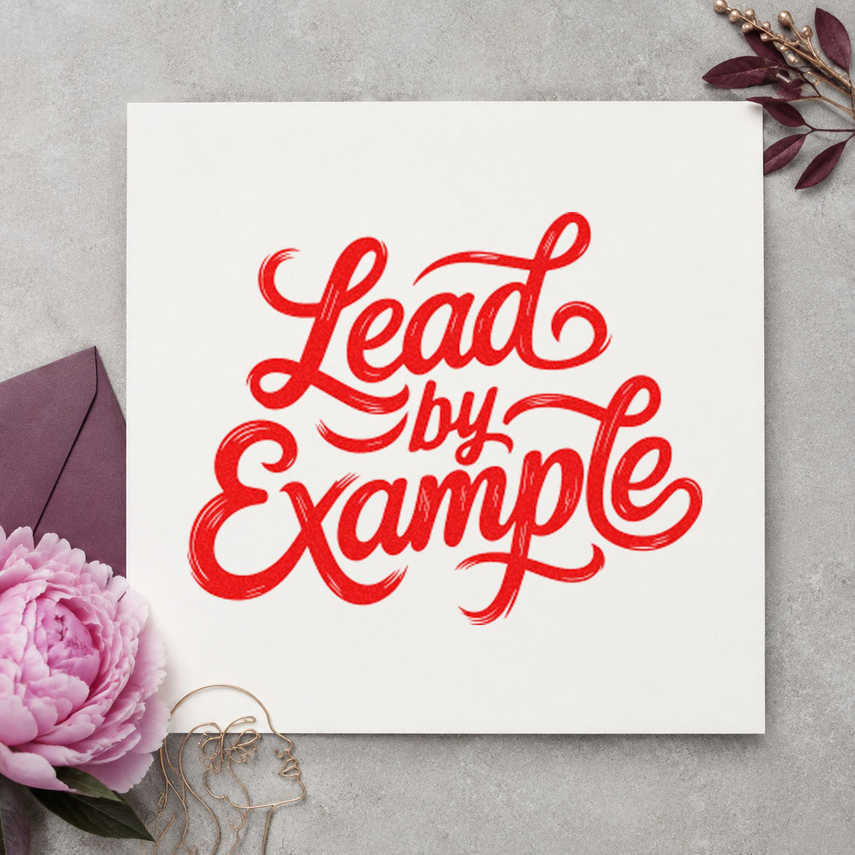 Lead By Example Script Self-Inking Stamp in use 8
