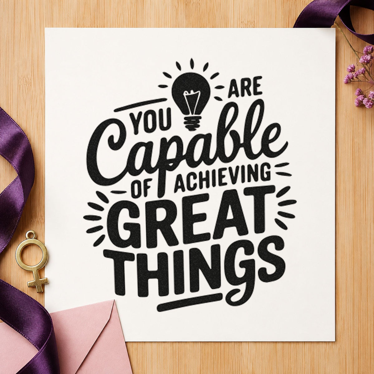 You Are Capable Of Achieving Great Things Craft Stamp – Self-Inking in use 3