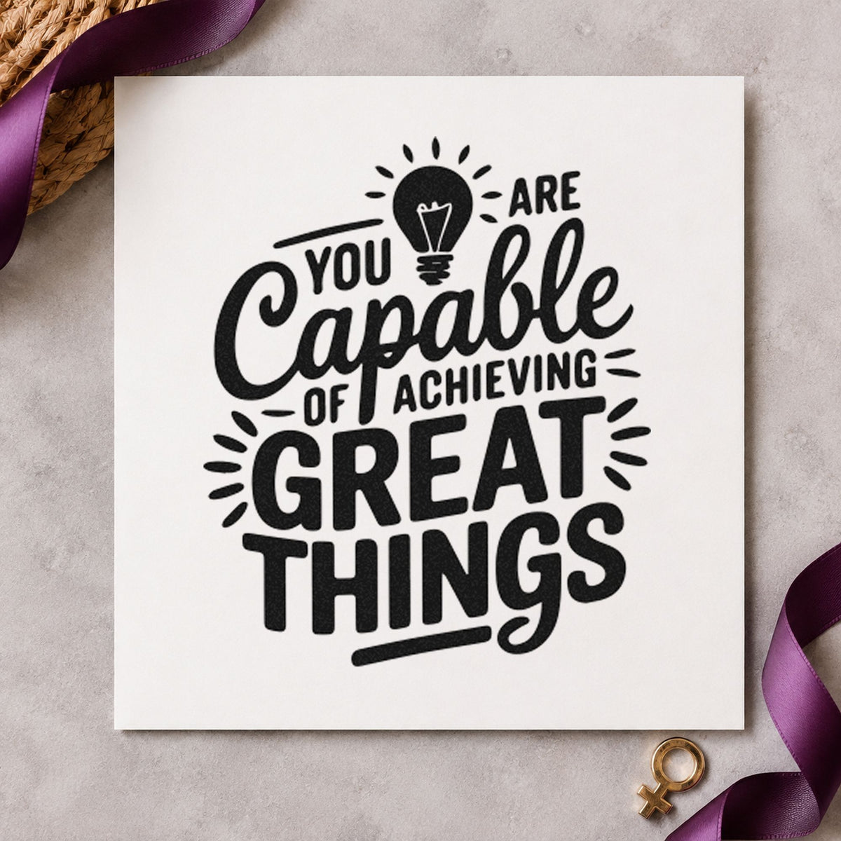 You Are Capable Of Achieving Great Things Pre-Inked Stamp – Slim in use 4