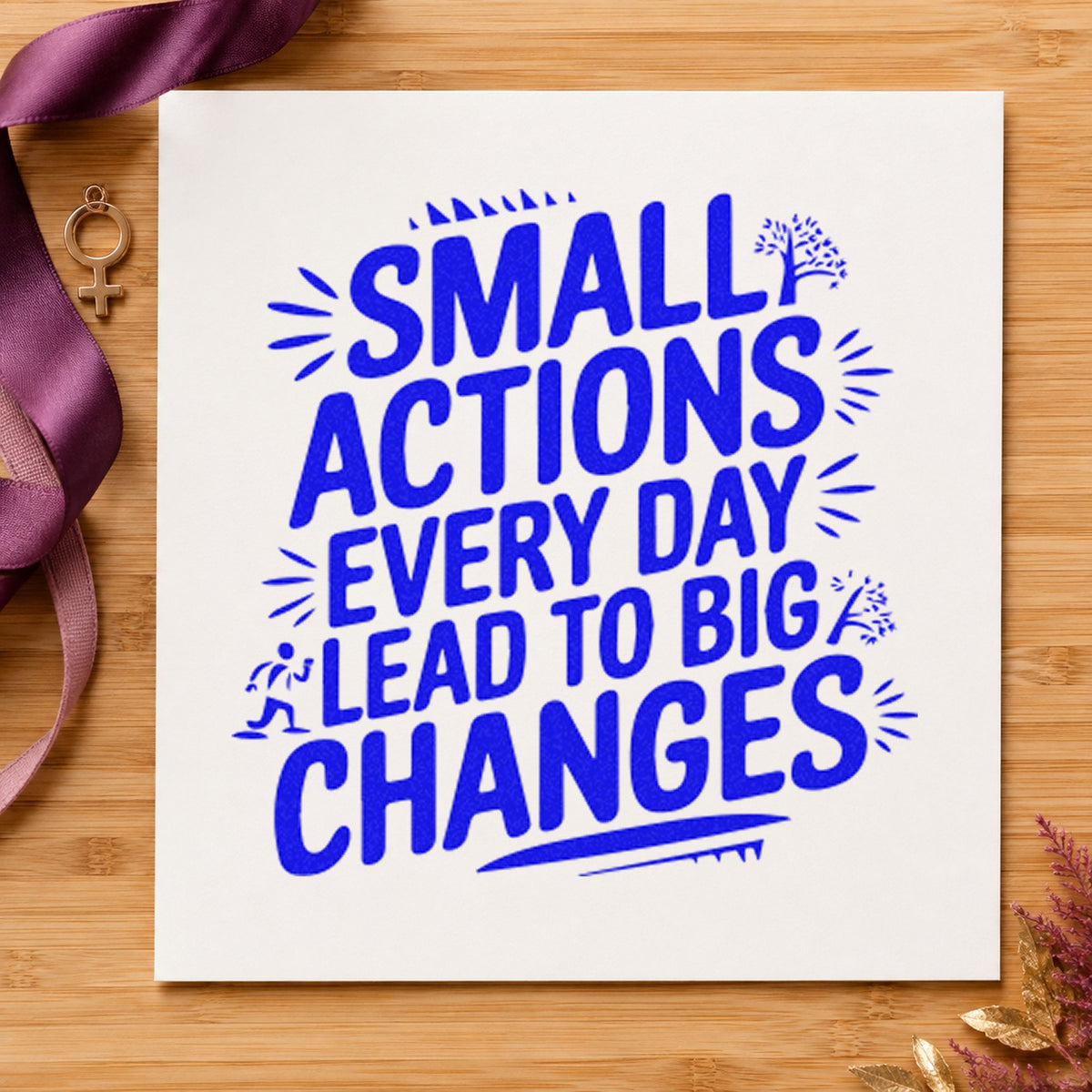 Duo Hand Small Actions Big Changes Rubber Stamp in use 5