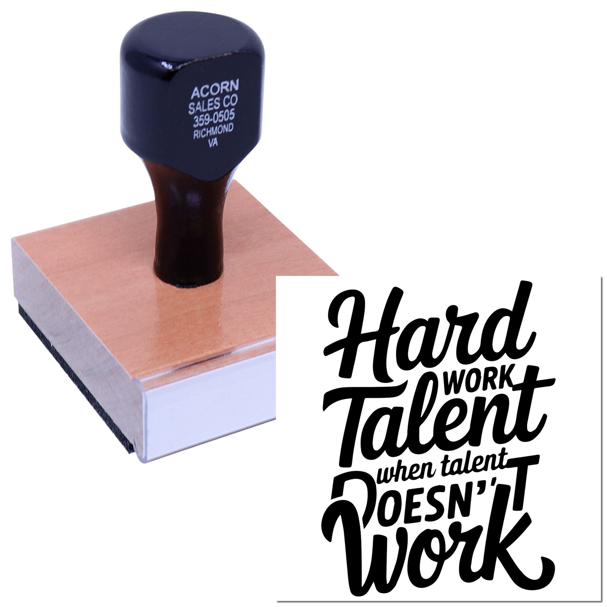 Custom rubber stamp with motivational quote, ideal for branding packaging, crafts, and handmade business use.