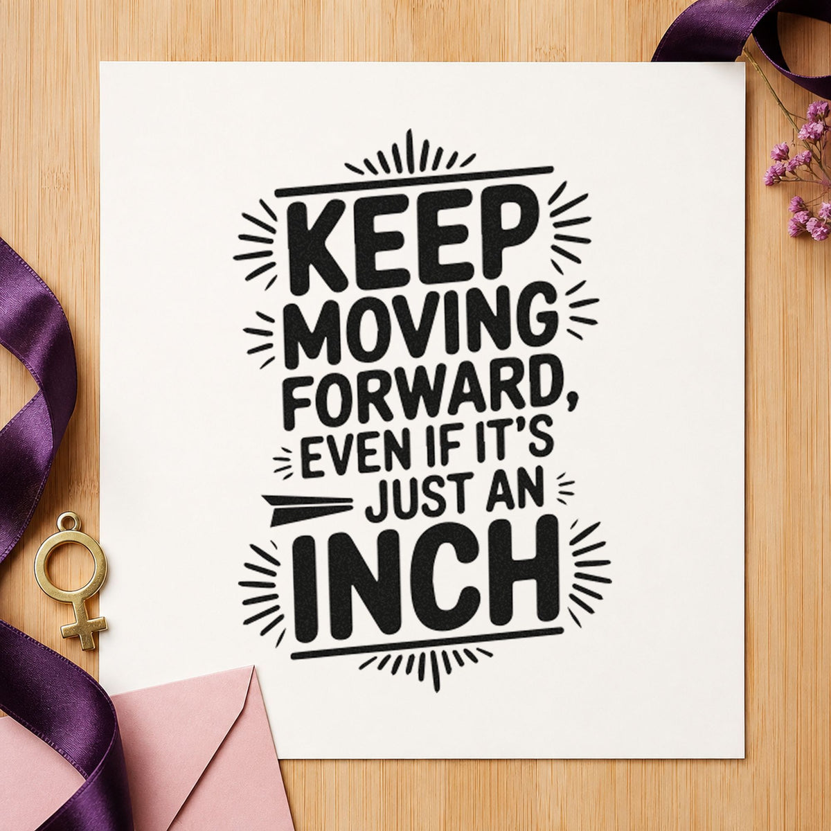 Keep Moving Forward Even If It's Just An Inch Self-Inking Stamp in use 3