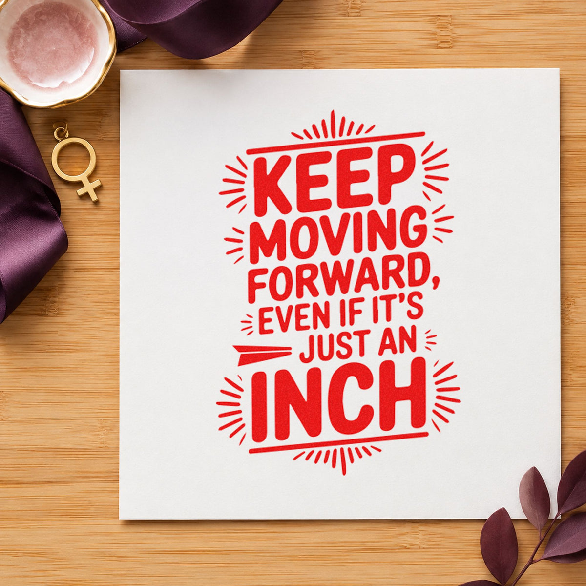Keep Moving Forward Even If It's Just An Inch Self-Inking Stamp in use 8