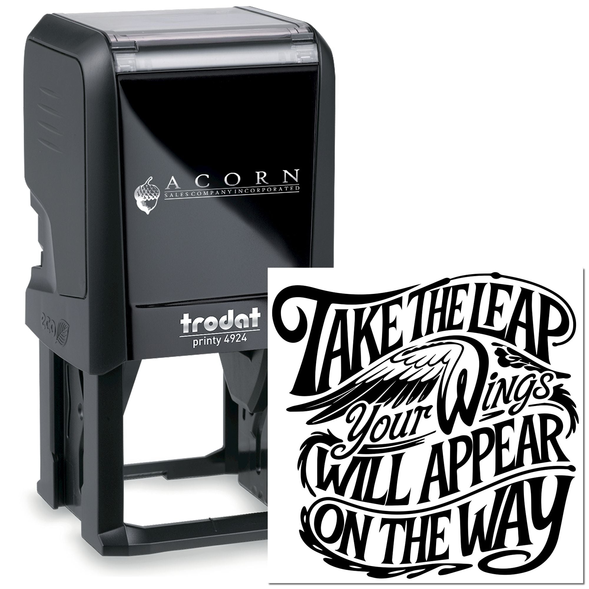 Trodat Printy 4924 custom self-inking rubber stamp with logo imprint for professional business branding