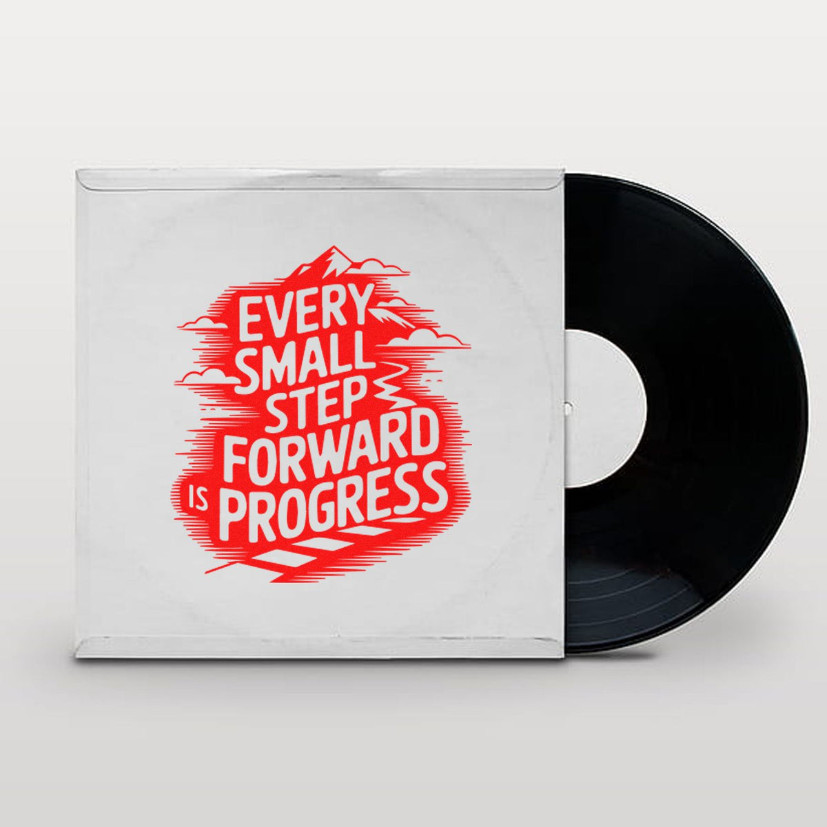 Every Small Step Progress rubber stamp shown in red ink, stamped for projects such as snow learn album page.