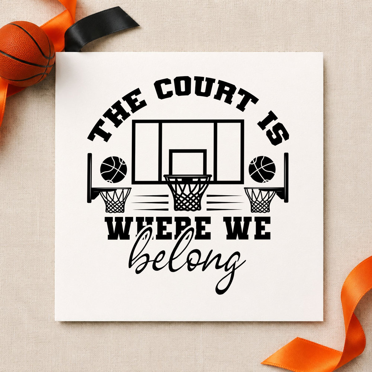 Court Where We Belong Wood Handle Stamp in use 9