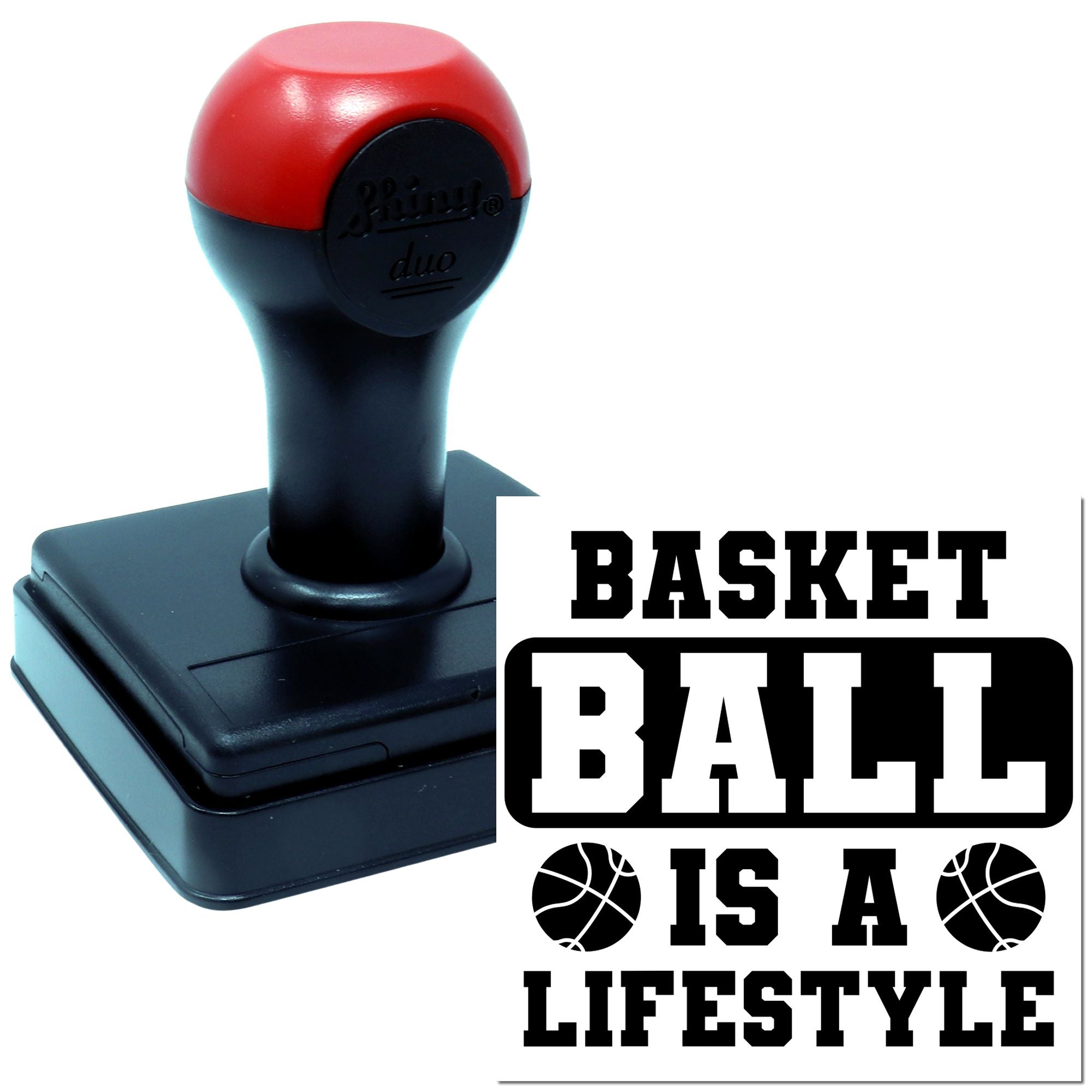 Basketball-themed rubber stamp with Basketball is a Lifestyle design for sports crafts, teams, and custom stationery.