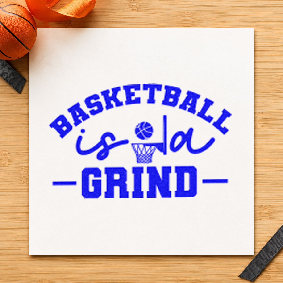 Basketball Is A Grind Rubber Stamp – Wood Handle in use 6