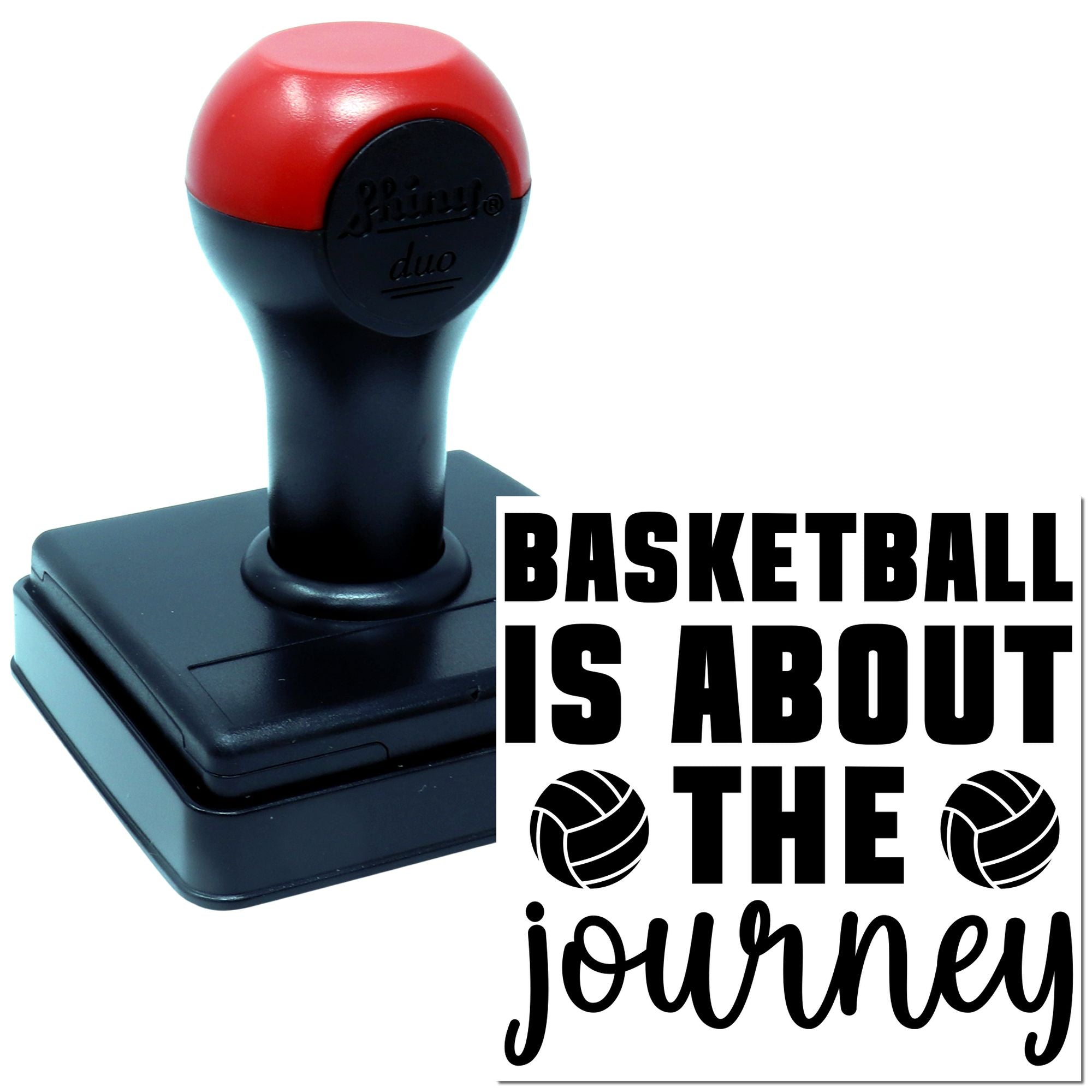 Basketball is about the journey rubber stamp design for sports-themed crafts, cards, and gifts.