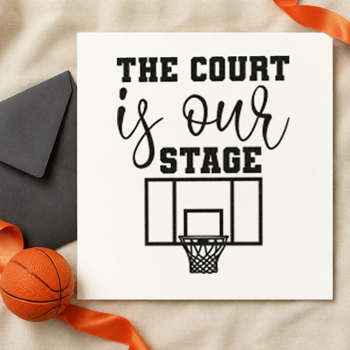 Court Our Stage Hoop Slim Pre-Inked Stamp in use 4