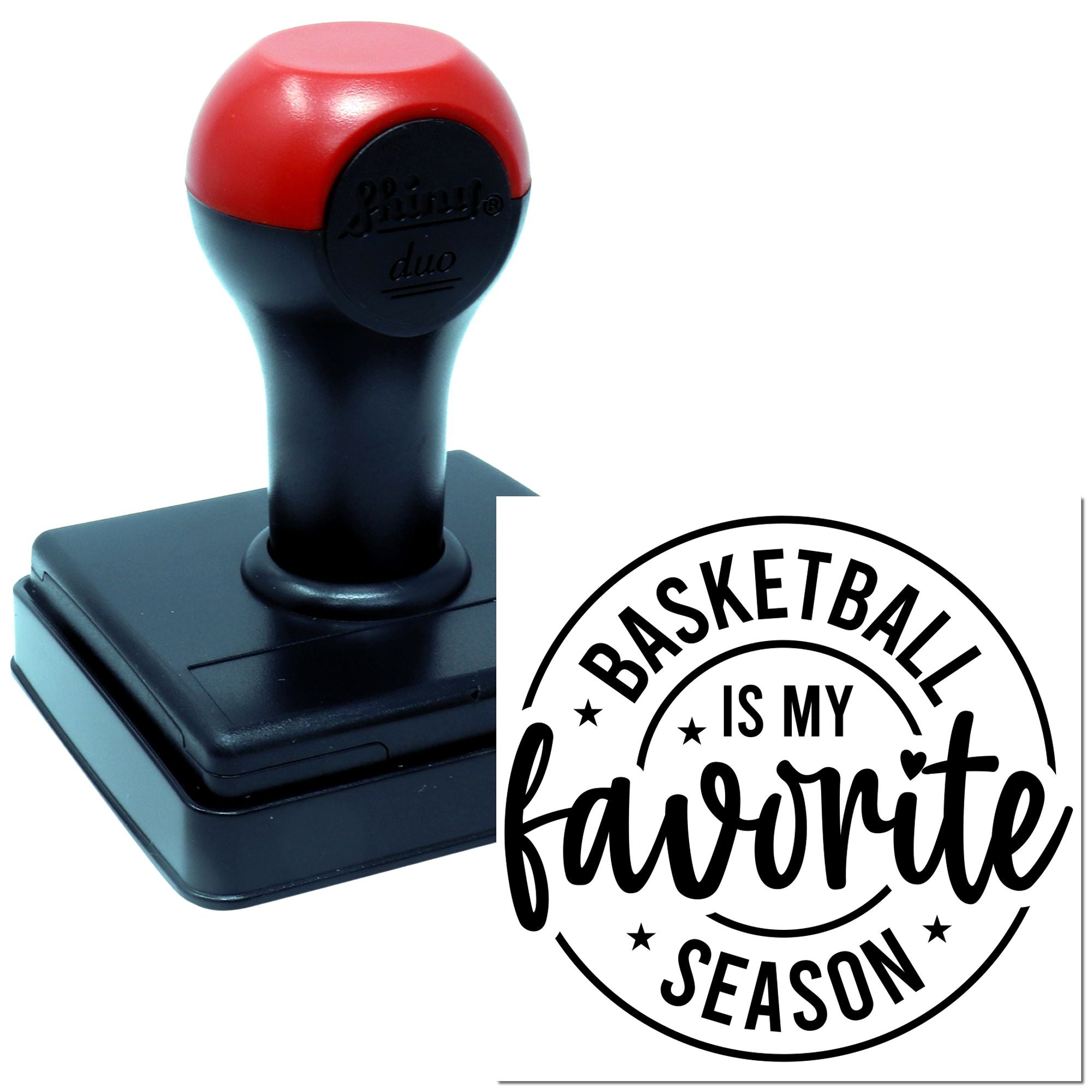 Custom self-inking rubber stamp with Basketball is my favorite season design for sports fans.