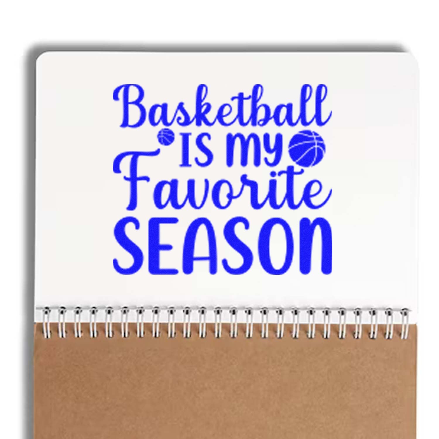 Basketball is My Favorite Season rubber stamp design with blue lettering for sports-themed crafts and basketball fans