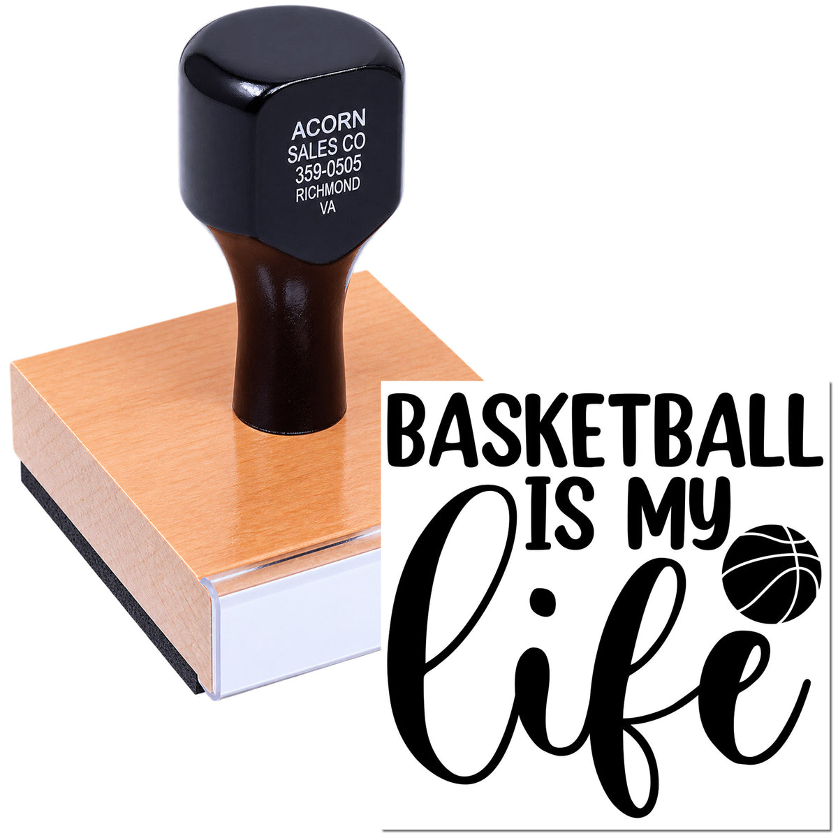 Basketball is my life rubber stamp design for sports fans, team crafts, scrapbooking, and custom stationery.