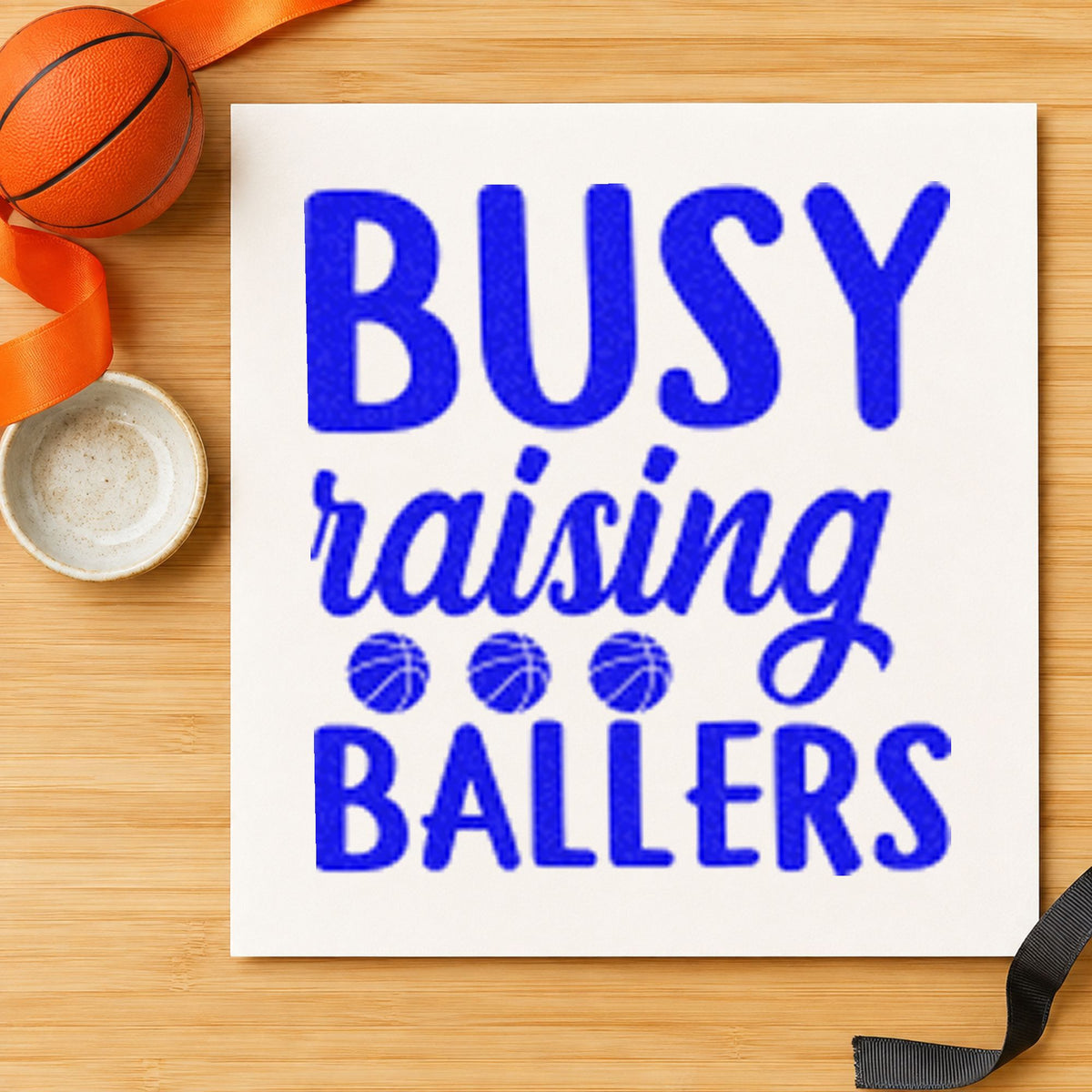Busy Raising Ballers Quote Self-Inking Stamp in use 6