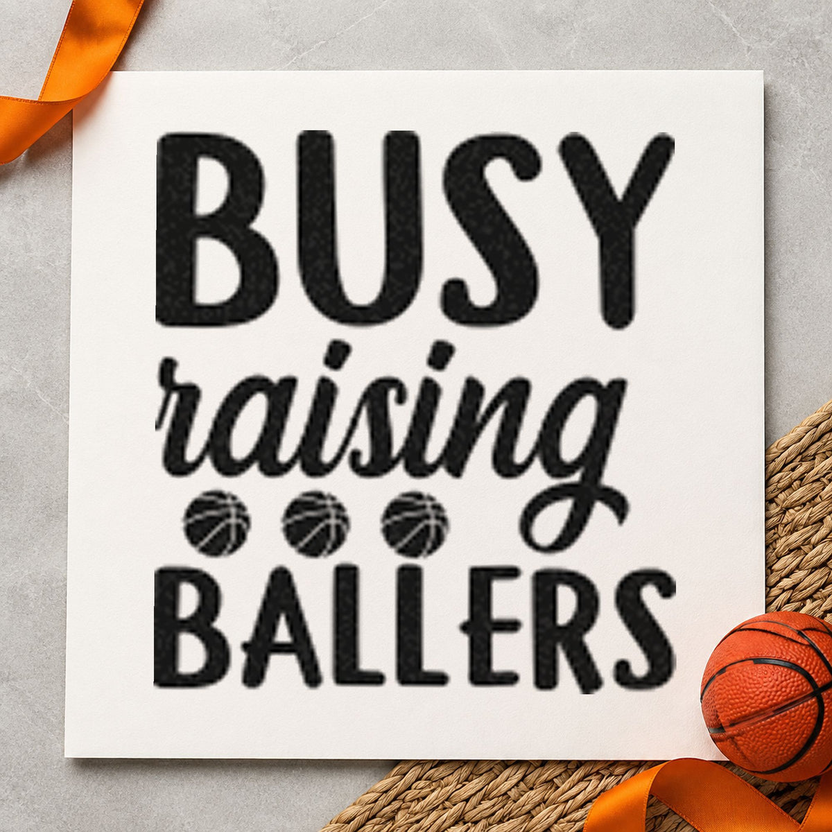 Busy Raising Ballers Quote Self-Inking Stamp in use 9