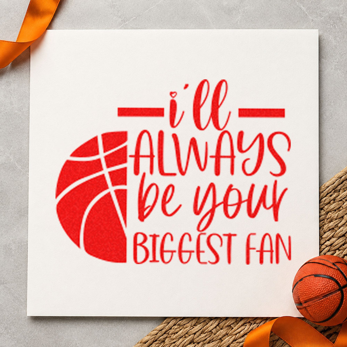 I'll Always Be Your Biggest Fan Basketball Motif Stamp – Self-Inking in use 8