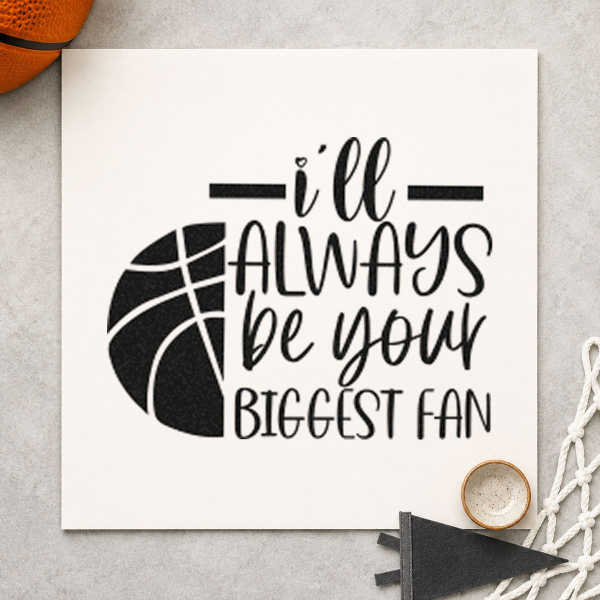 I'll Always Be Your Biggest Fan Basketball Motif Stamp – Self-Inking in use 9