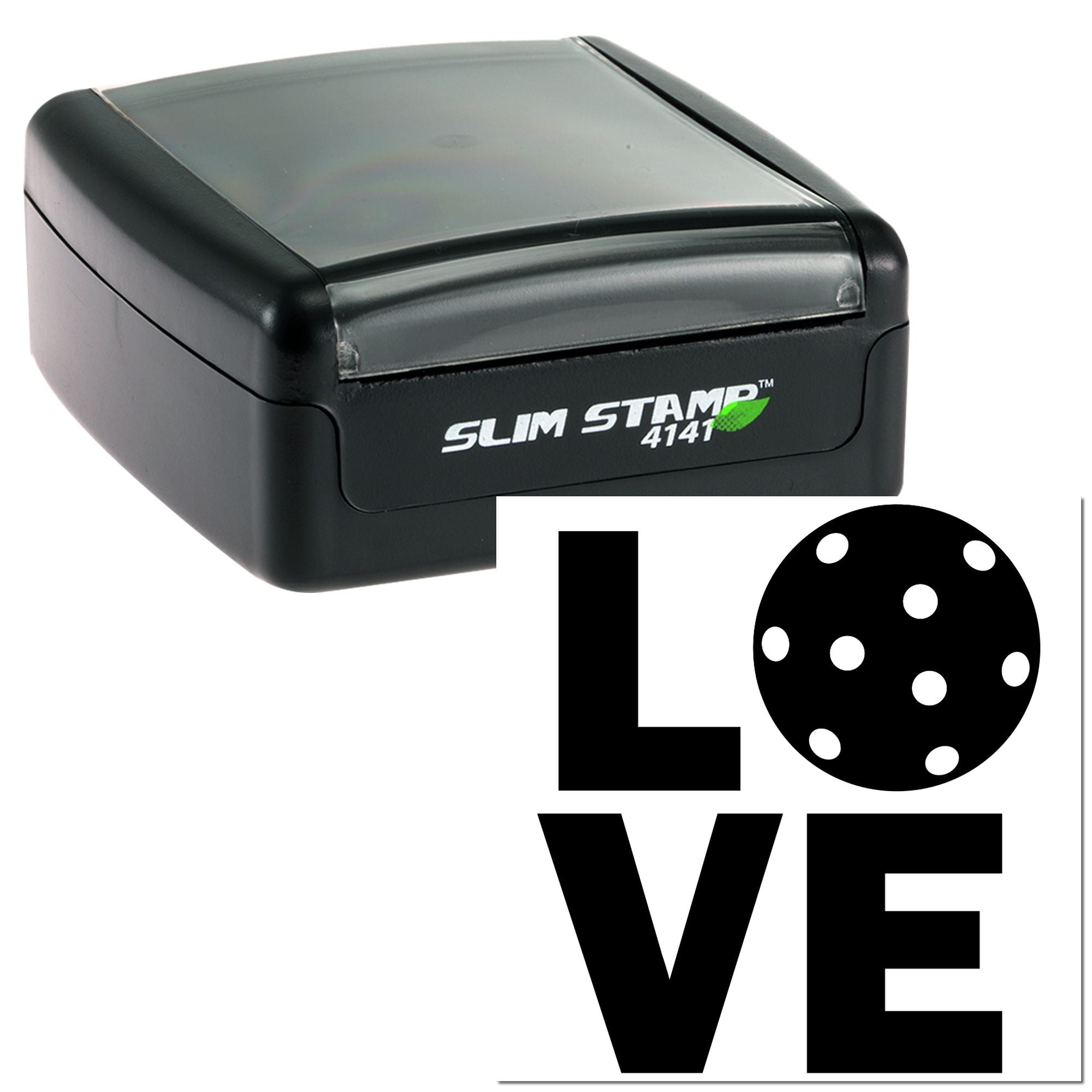 Slim Stamp 4141 rubber stamp with LOVE design for cards, scrapbooks, and handmade paper crafts.