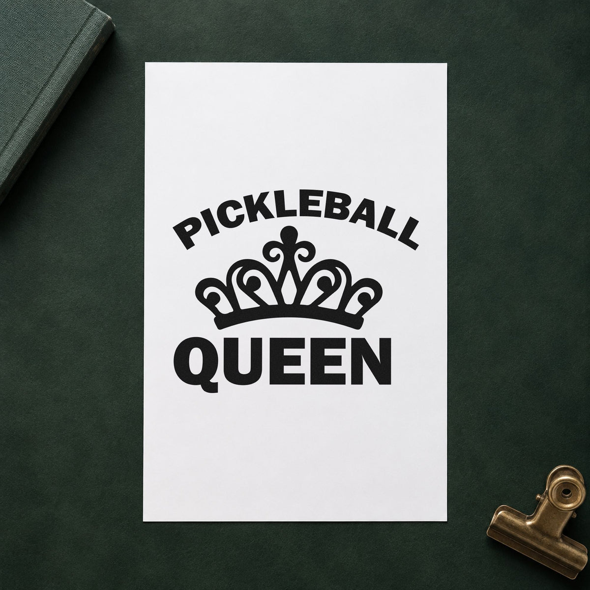 Pickleball Queen Crown Slim Pre-Inked Stamp in use 3