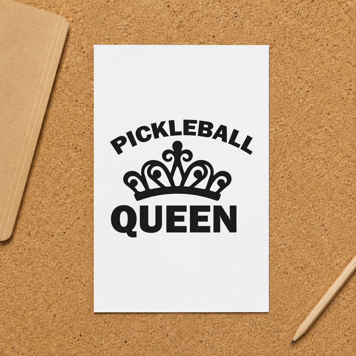 Pickleball Queen Crown Slim Pre-Inked Stamp in use 4