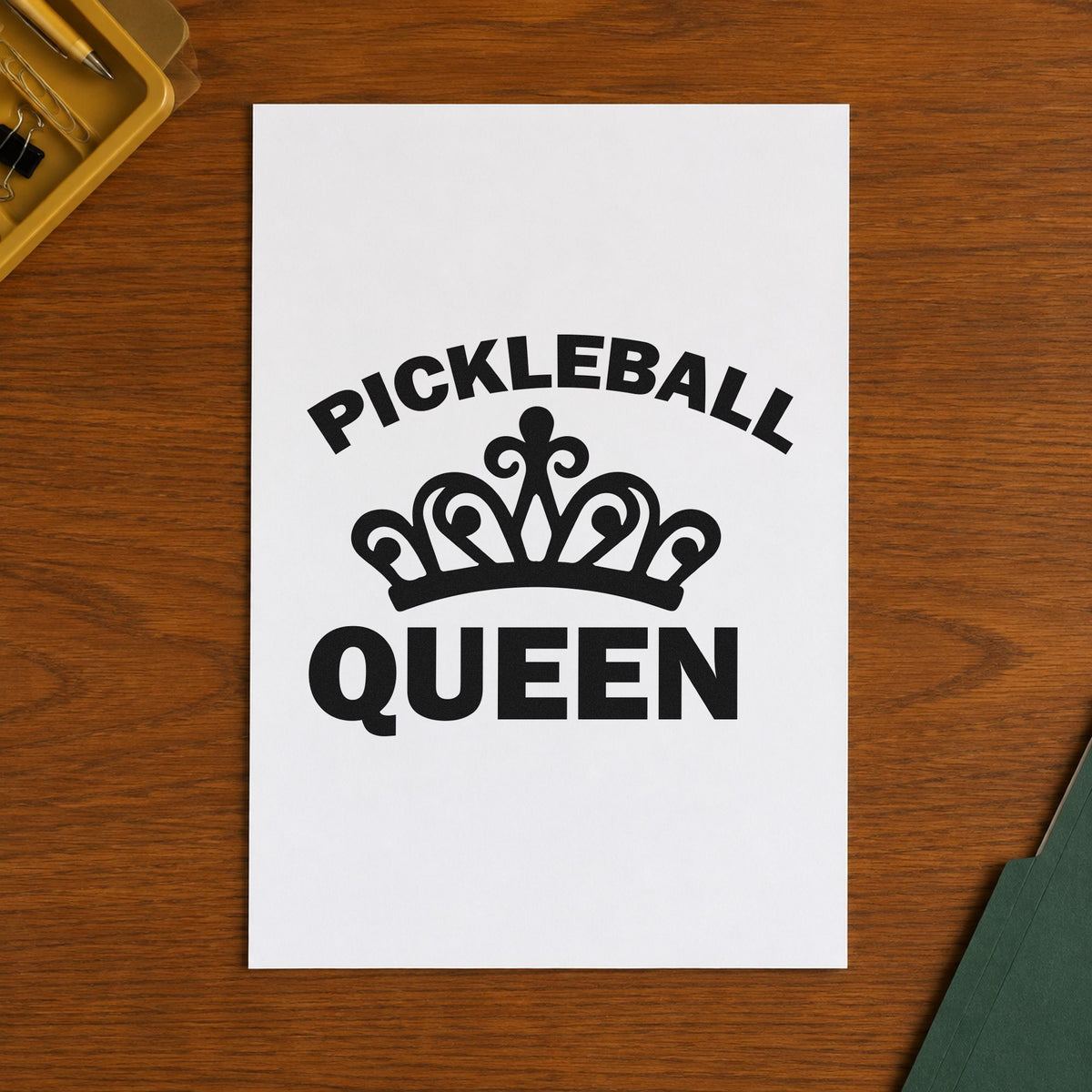 Duo Hand Pickleball Queen Crown Rubber Stamp in use 9