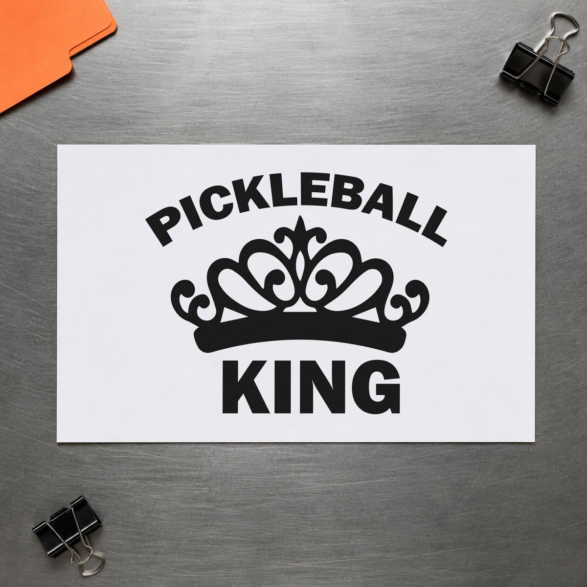 Pickleball King Crown Pre-Inked Stamp – Slim in use 4
