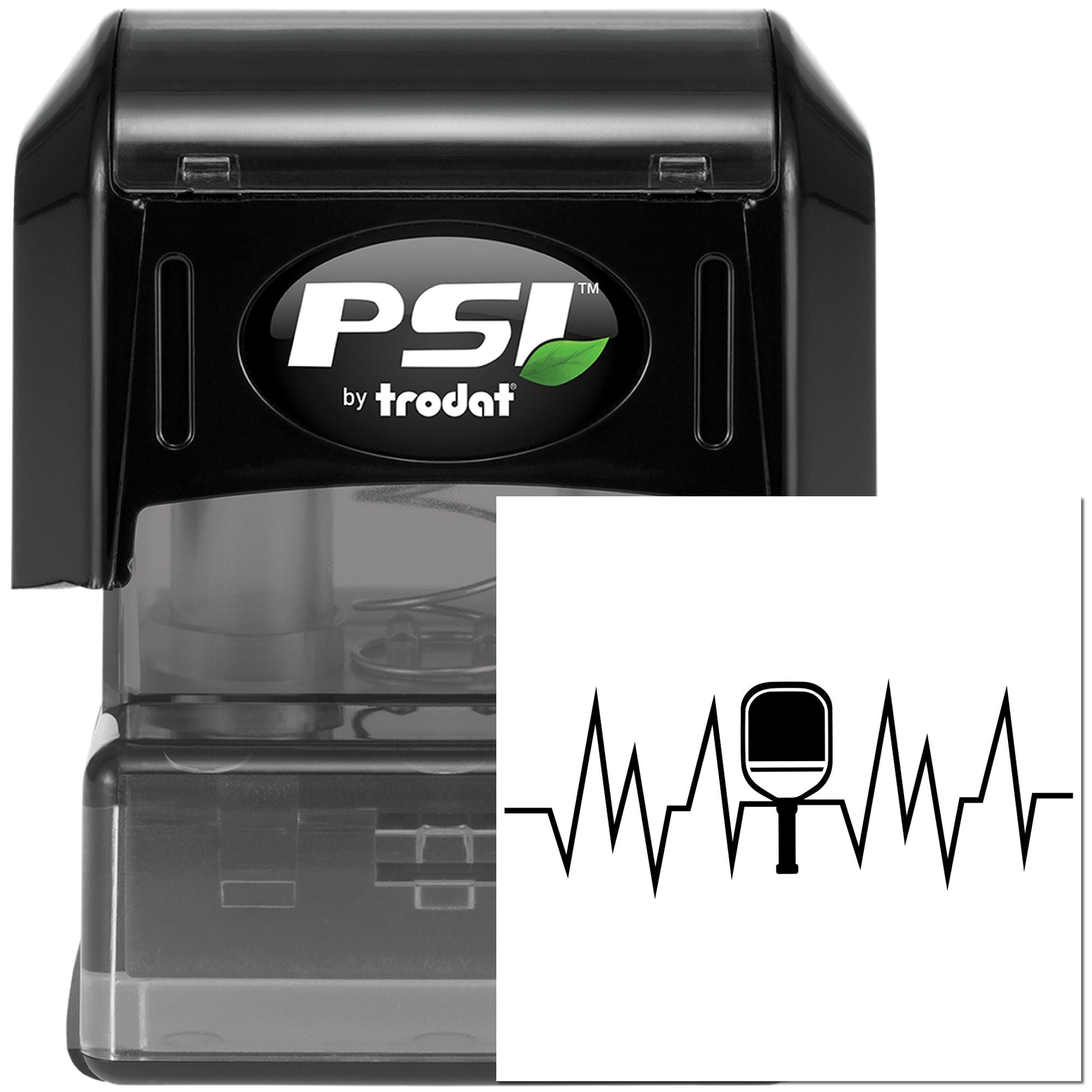 PSI by Trodat self-inking rubber stamp with custom logo imprint for office and business use