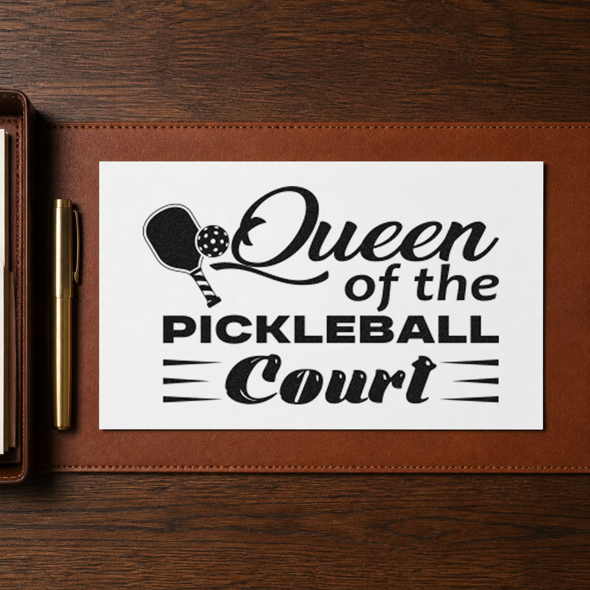 Queen Of Pickleball Court Self-Inking Stamp in use 10