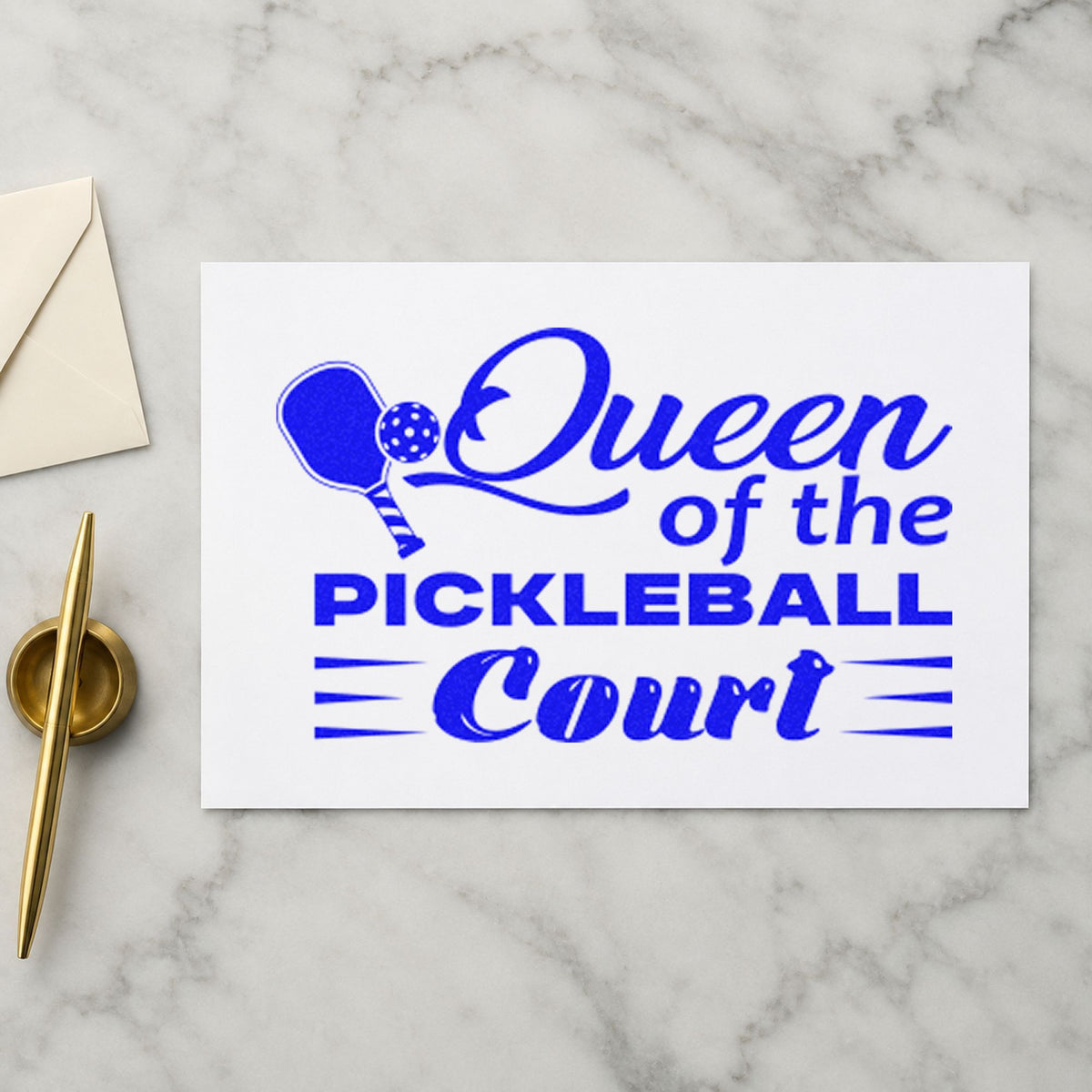 Queen Of Pickleball Court Self-Inking Stamp in use 5