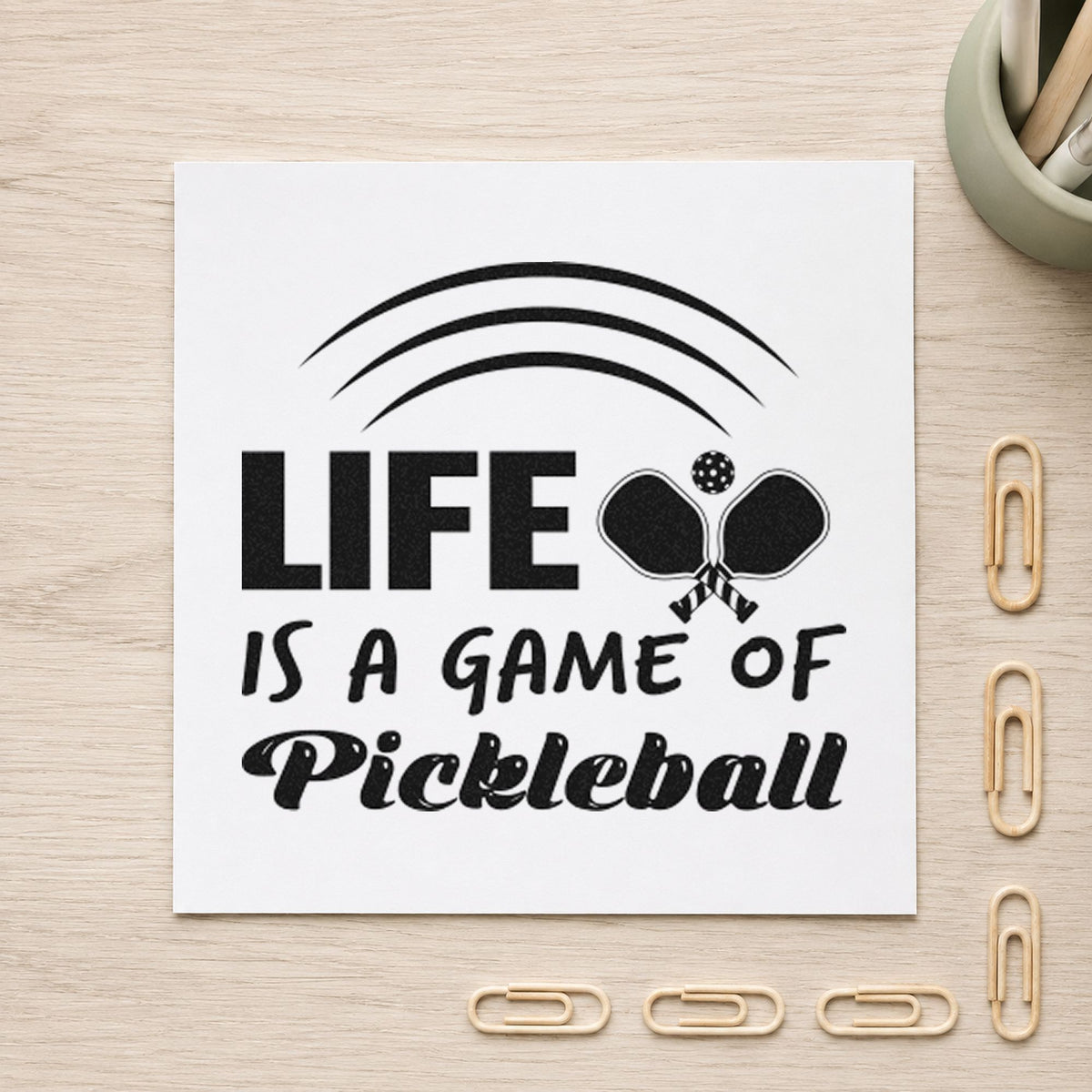 Life Game Of Pickleball rubber stamp printed in black ink, ready for session rota sheet and similar paper crafts.