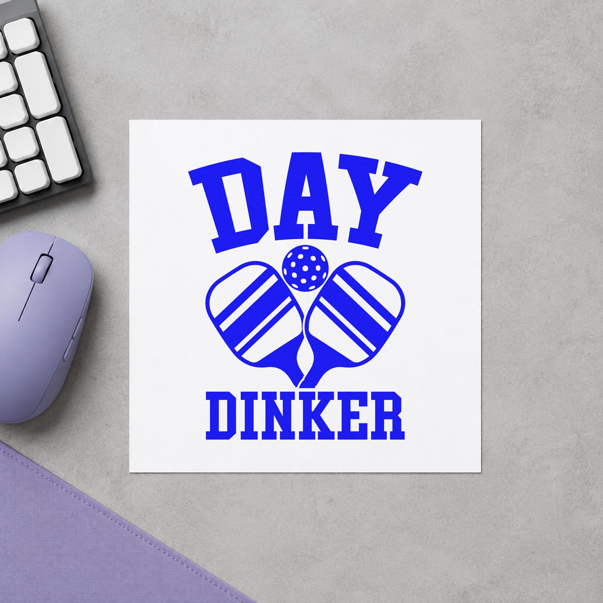 Day Dinker Crossed Paddles craft stamp in blue ink on cardstock, an easy option for shade panel printing.