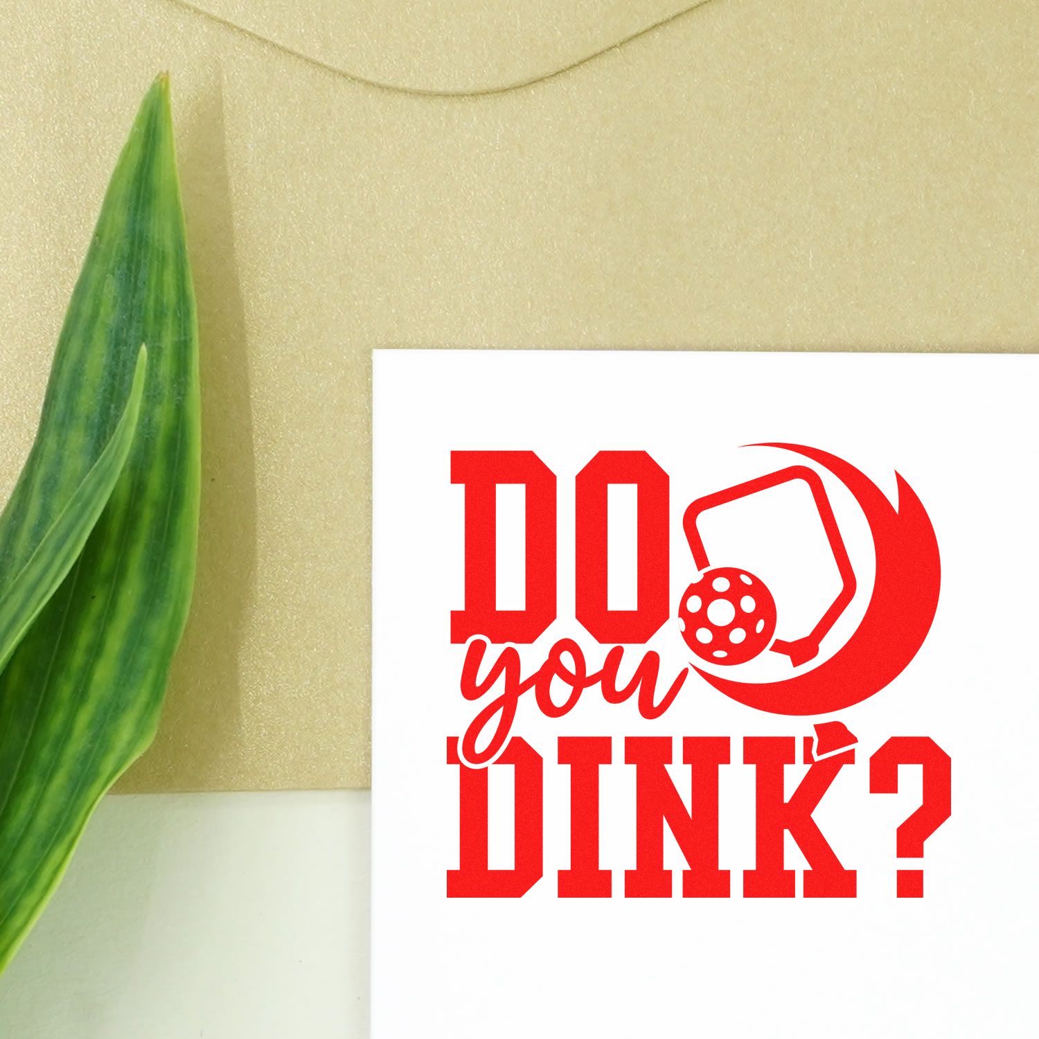 Pickleball rubber stamp design with Do You Dink? text and paddle ball graphic for sports-themed crafts.
