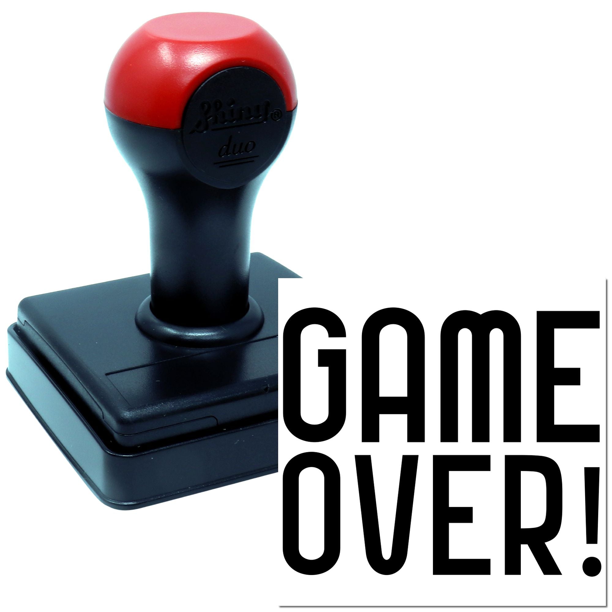 Self-inking Game Over rubber stamp with bold imprint, ideal for gaming-themed crafts, office use, and custom messages