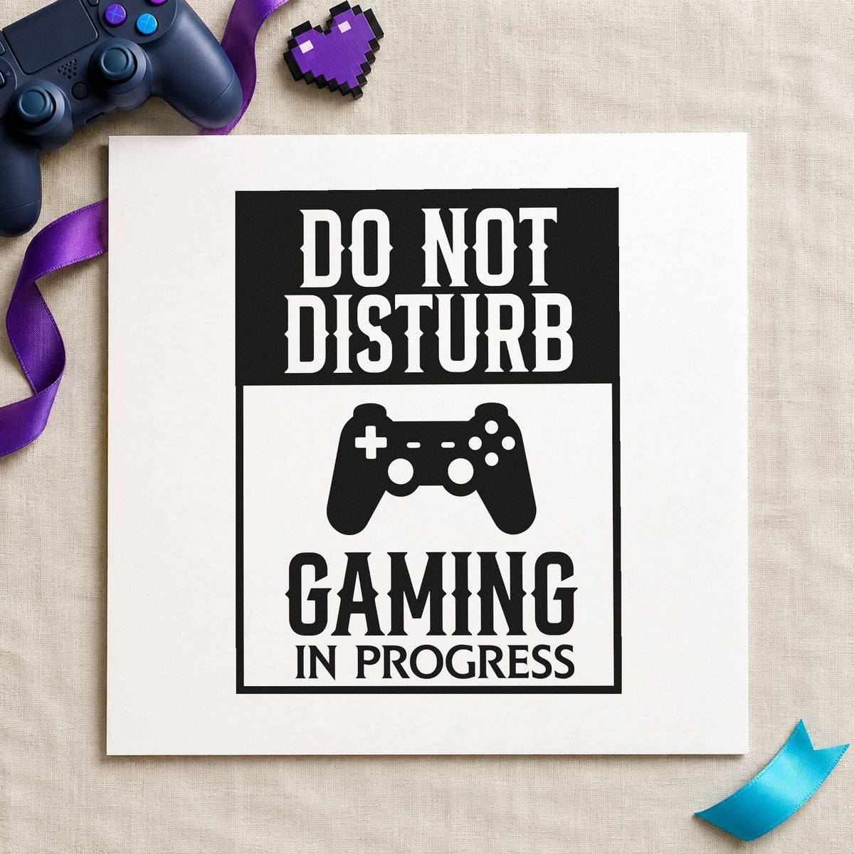 Do Not Disturb Gaming Game Controller PSI Pre-Inked Stamp in use 9