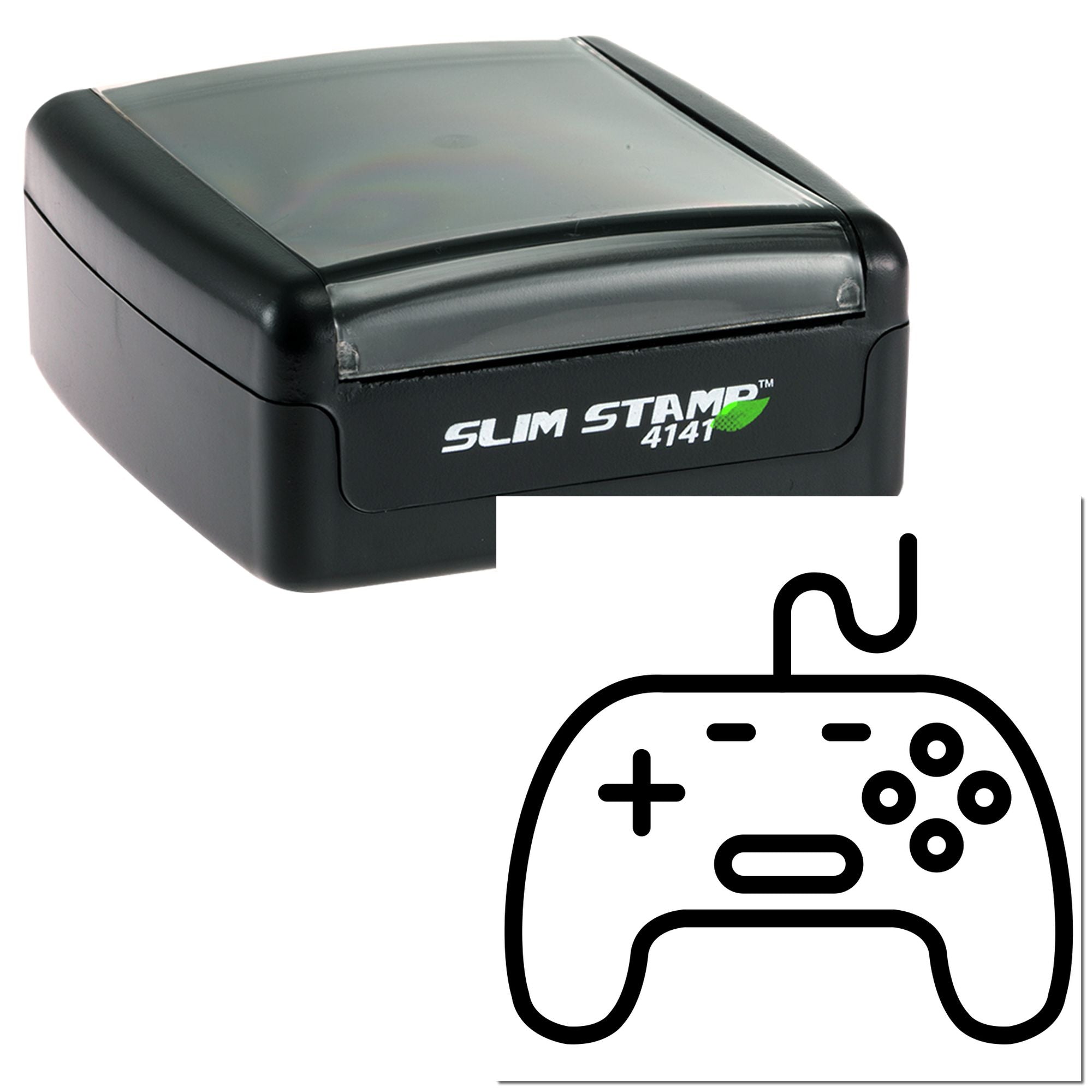 Slim Stamp 4141 self-inking rubber stamp with video game controller design