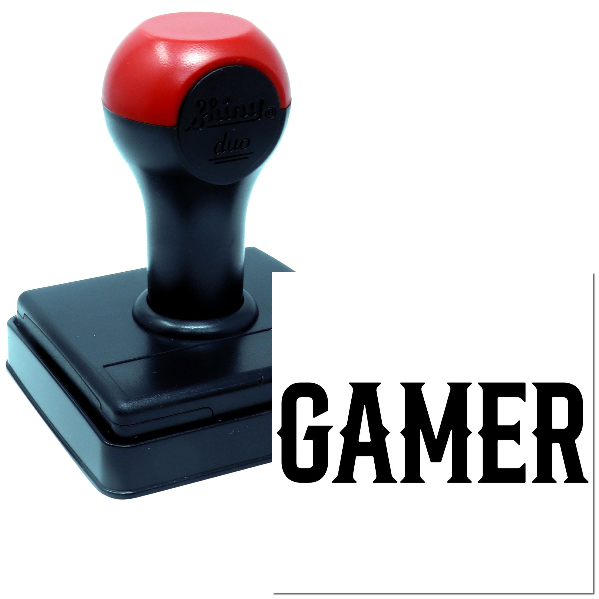 Gamer self-inking rubber stamp for custom gaming-themed stationery and packaging