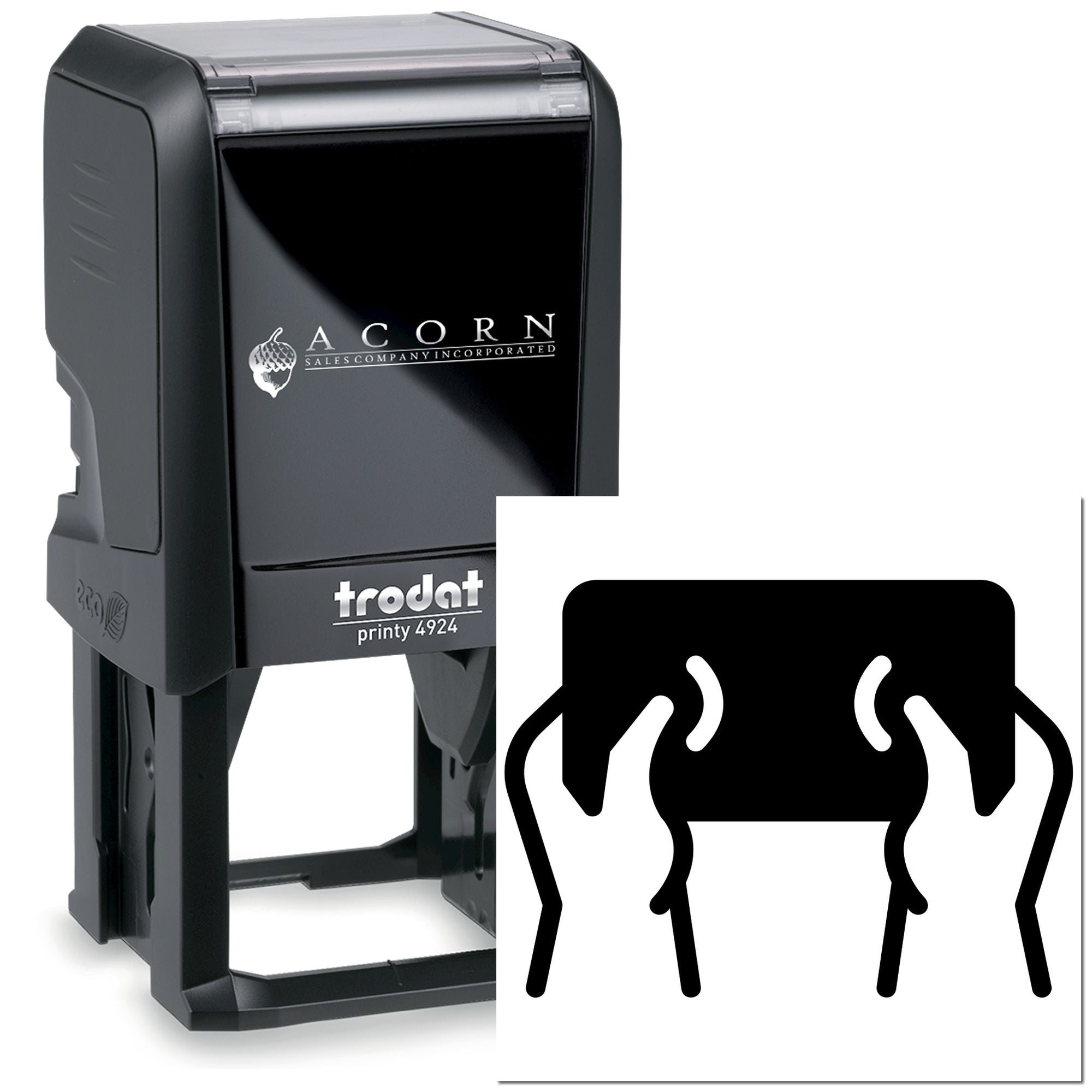 Custom Trodat Printy 4924 self-inking rubber stamp with logo, ideal for business branding and office use