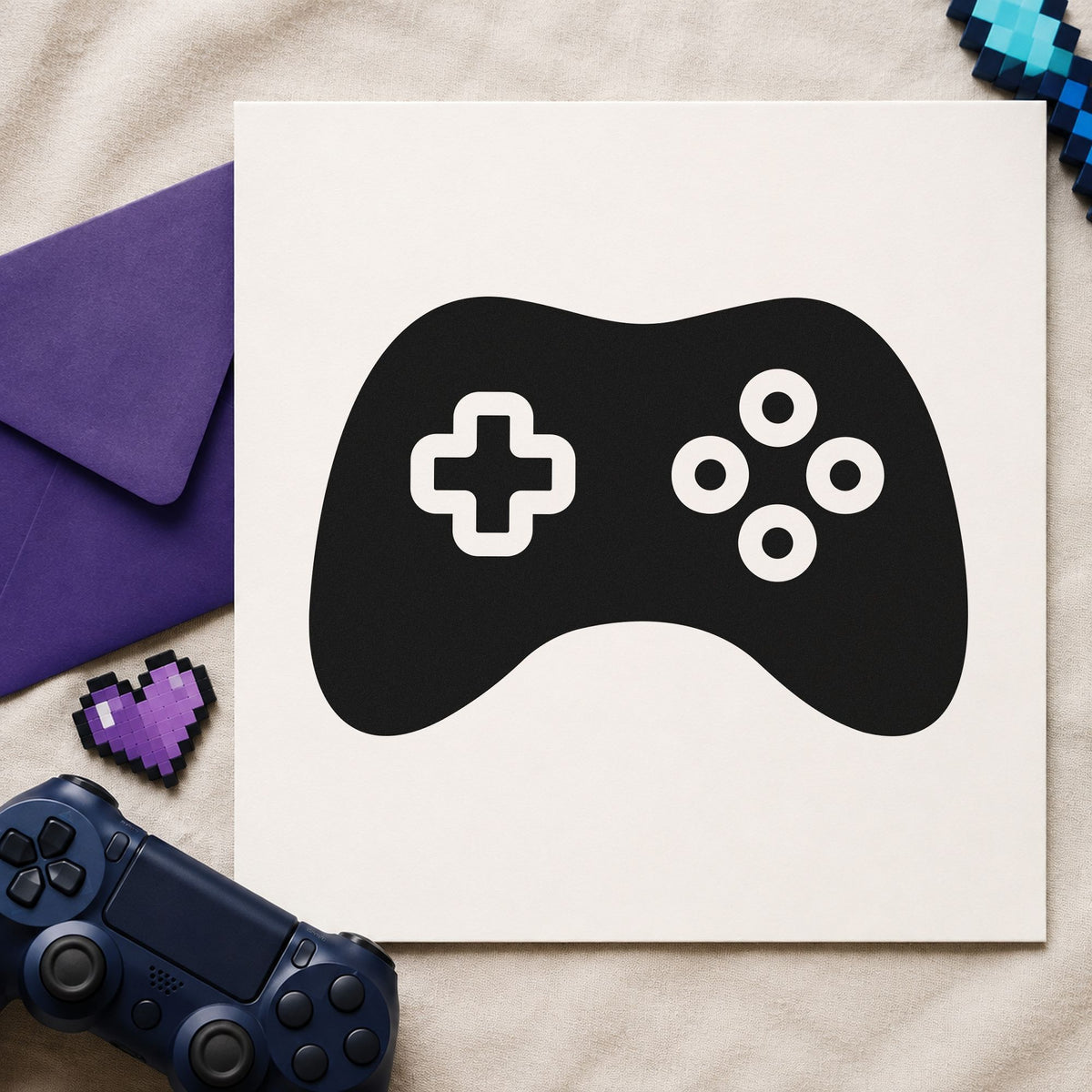 Solid Controller Ring Buttons craft stamp in black ink on cardstock, an easy option for sticker shop album page.