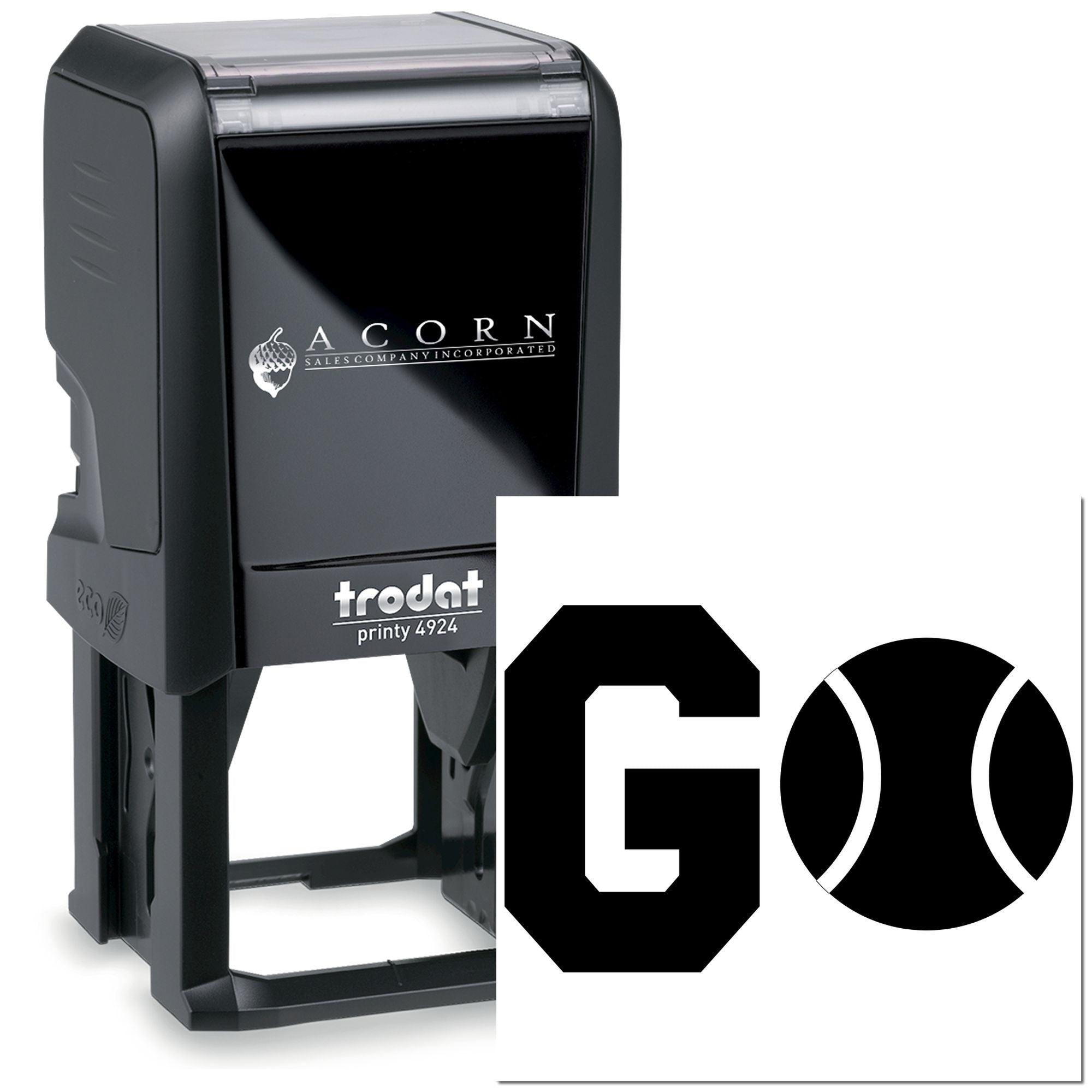 Custom Trodat Printy 4924 self-inking rubber stamp for business logos and professional branding.