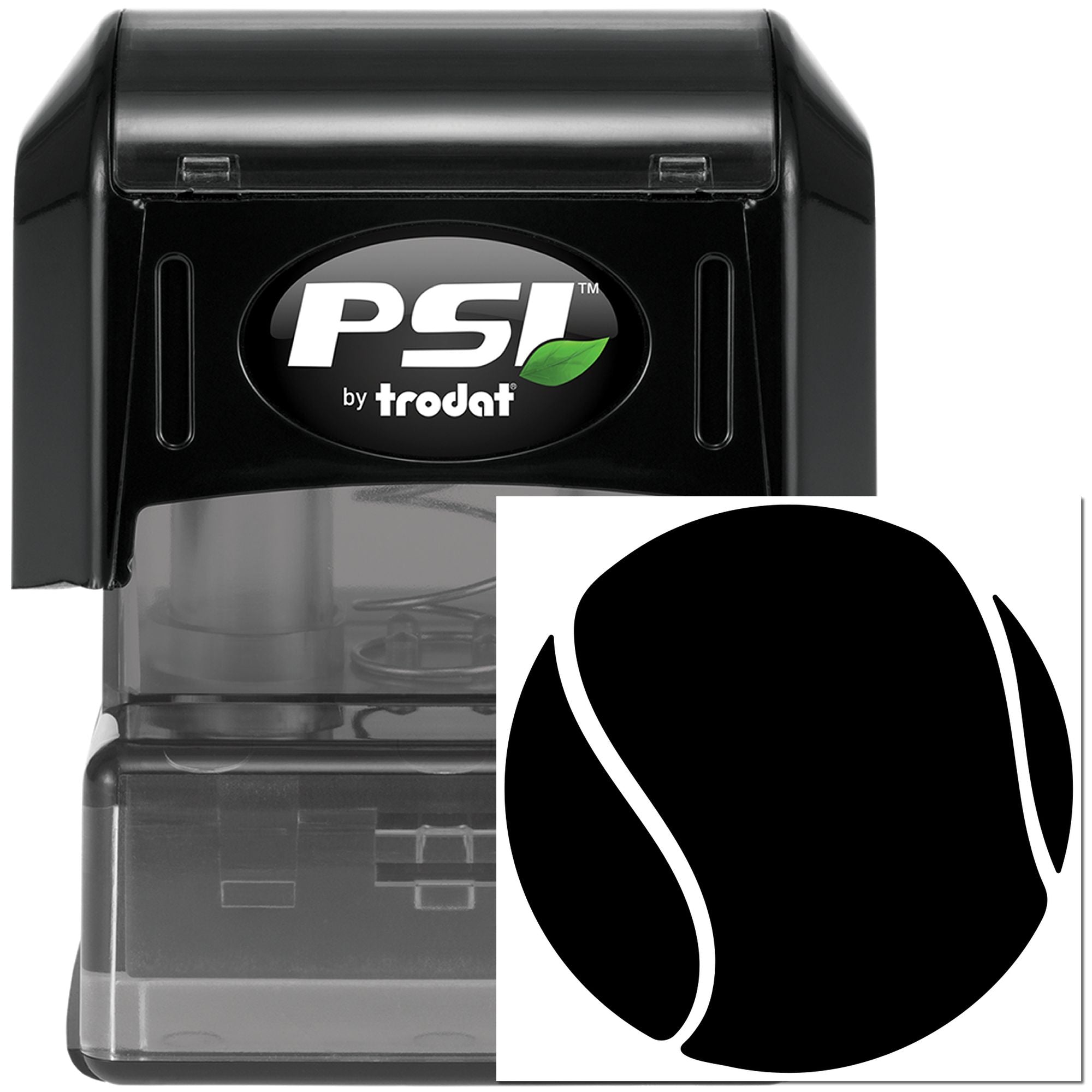 PSI by Trodat self-inking rubber stamp with custom logo design insert for business branding