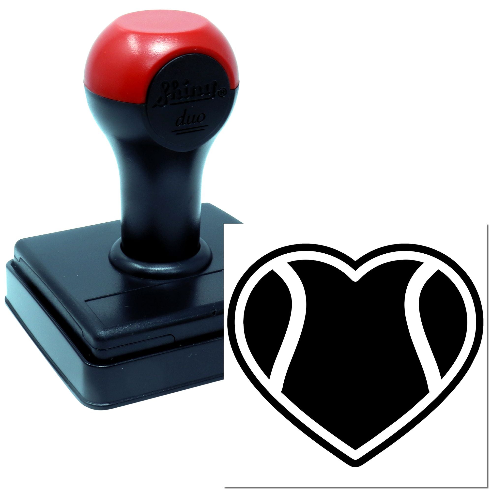 Heart rubber stamp design with self-inking stamper for custom branding, crafts, and business marking.