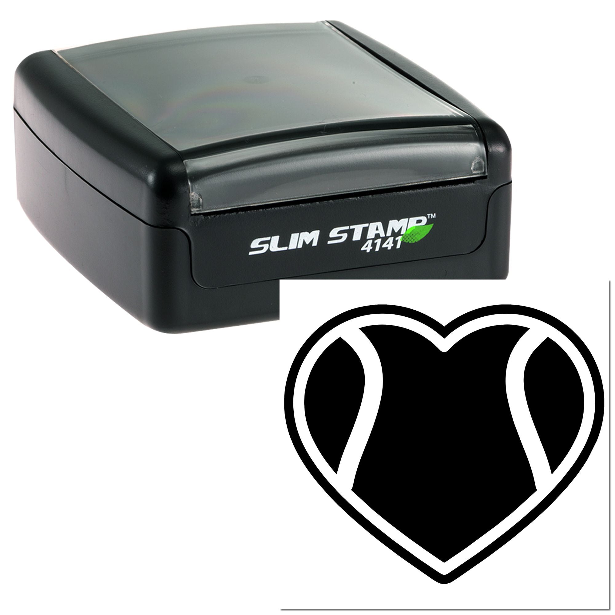 Slim Stamp 4141 self-inking rubber stamp with heart design for custom branding, crafts, and everyday office marking.