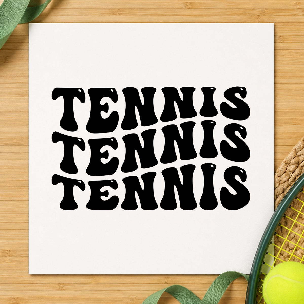 Repeated Wavy Tennis Lettering Pre-Inked Stamp – PSI in use 3